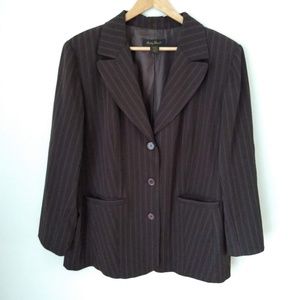 Ashley Stewart Brown Vertical Stripped Blazer